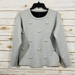 Banana Republic women’s long sleeve light gray sweater top size S